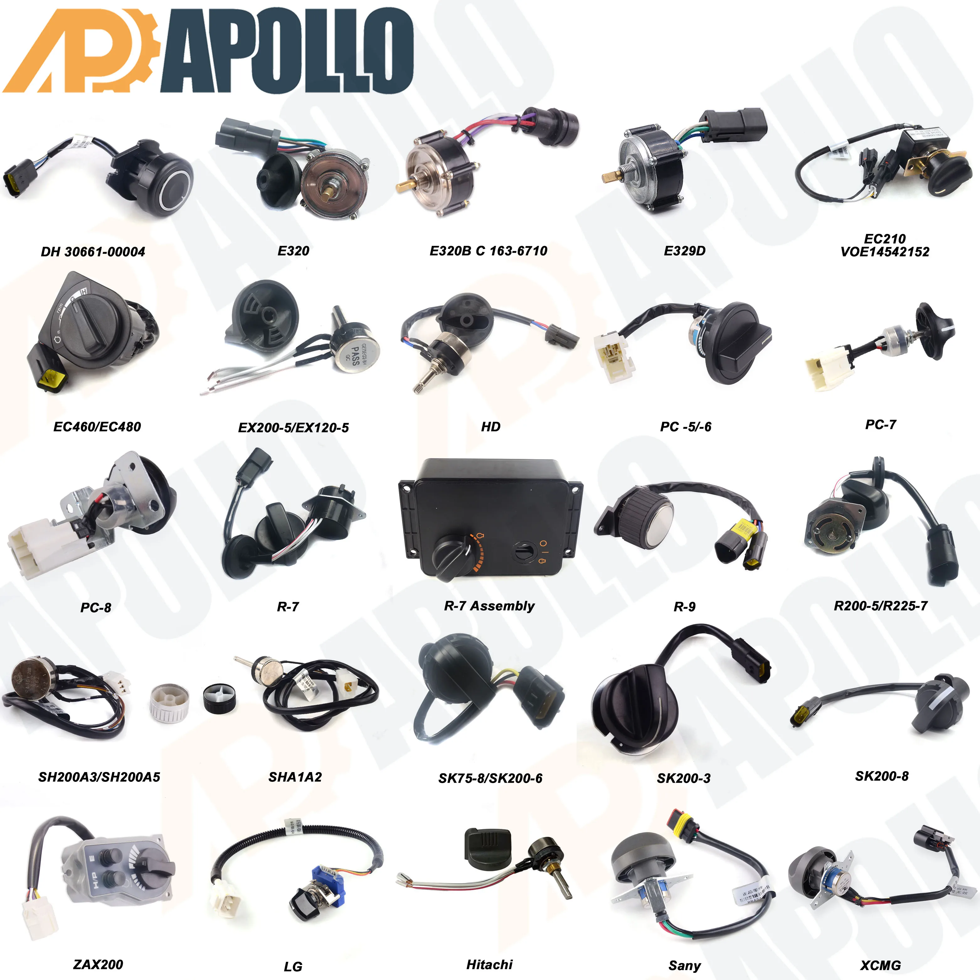 Apollo Excavator Electric Parts 4483285 4482656 Throttle Knob 
