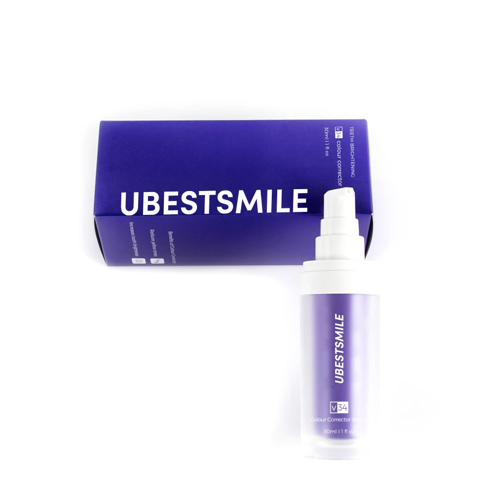 V34 Teeth Colour Corrector Customization 30ml V34 Purple Toothpaste OEM Factory Highsmile V34 Corrector Serum