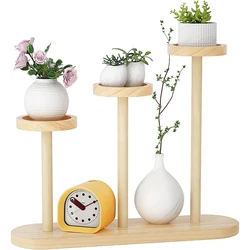 Деревянная подставка для растений деревянная украшена свежим и элегантным