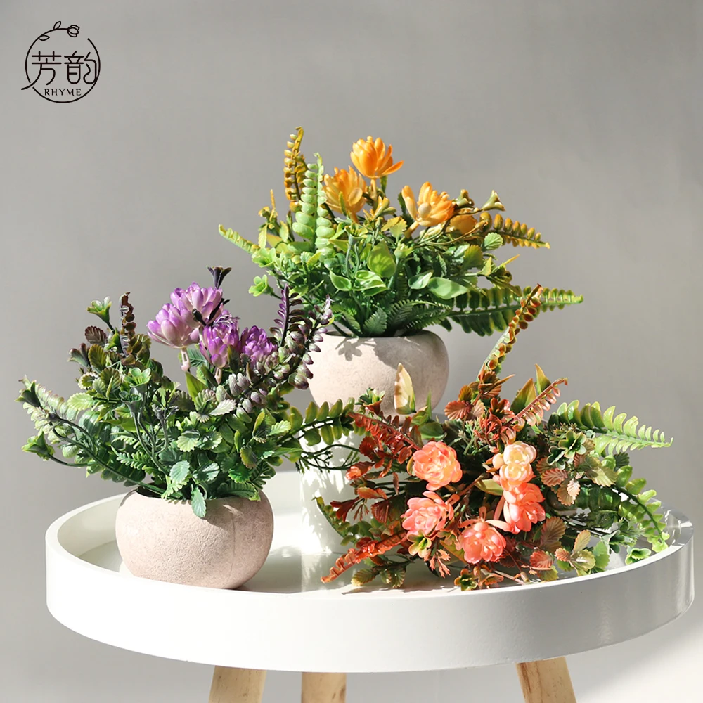 高品质低价圆纸花盆家居装饰pe人造花纸花盆人造植物带盆套装 Buy 人造盆栽植物 装饰绿化盆栽 家居装饰品product On