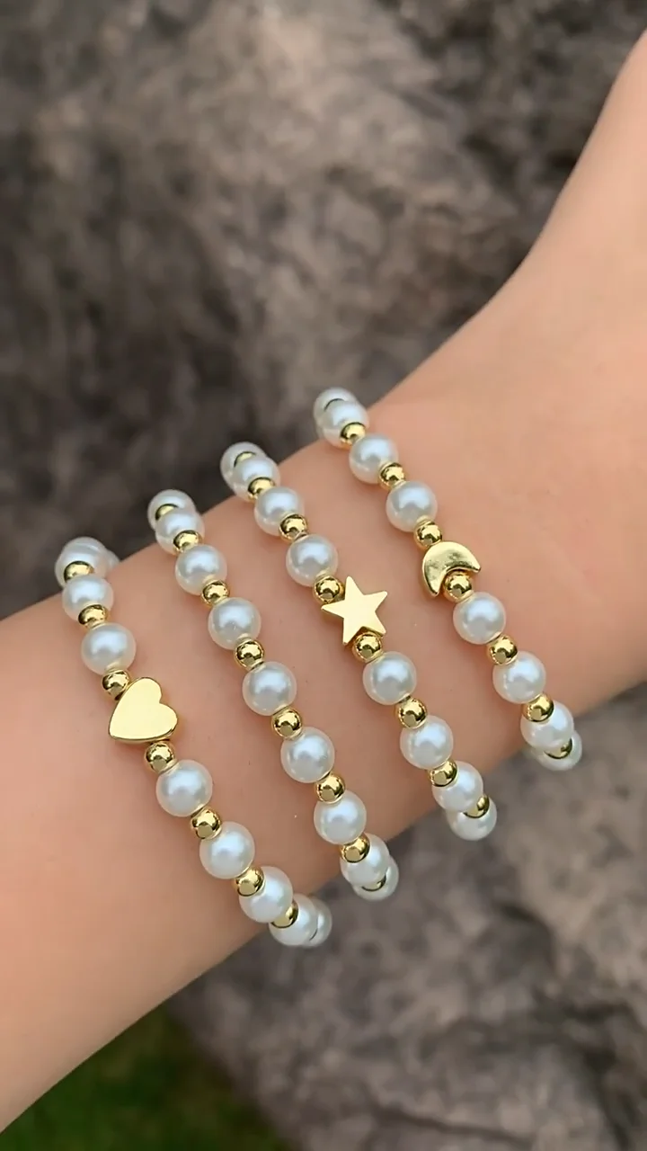Popular Saturn Pin Pearl Beads Female Bracelets
