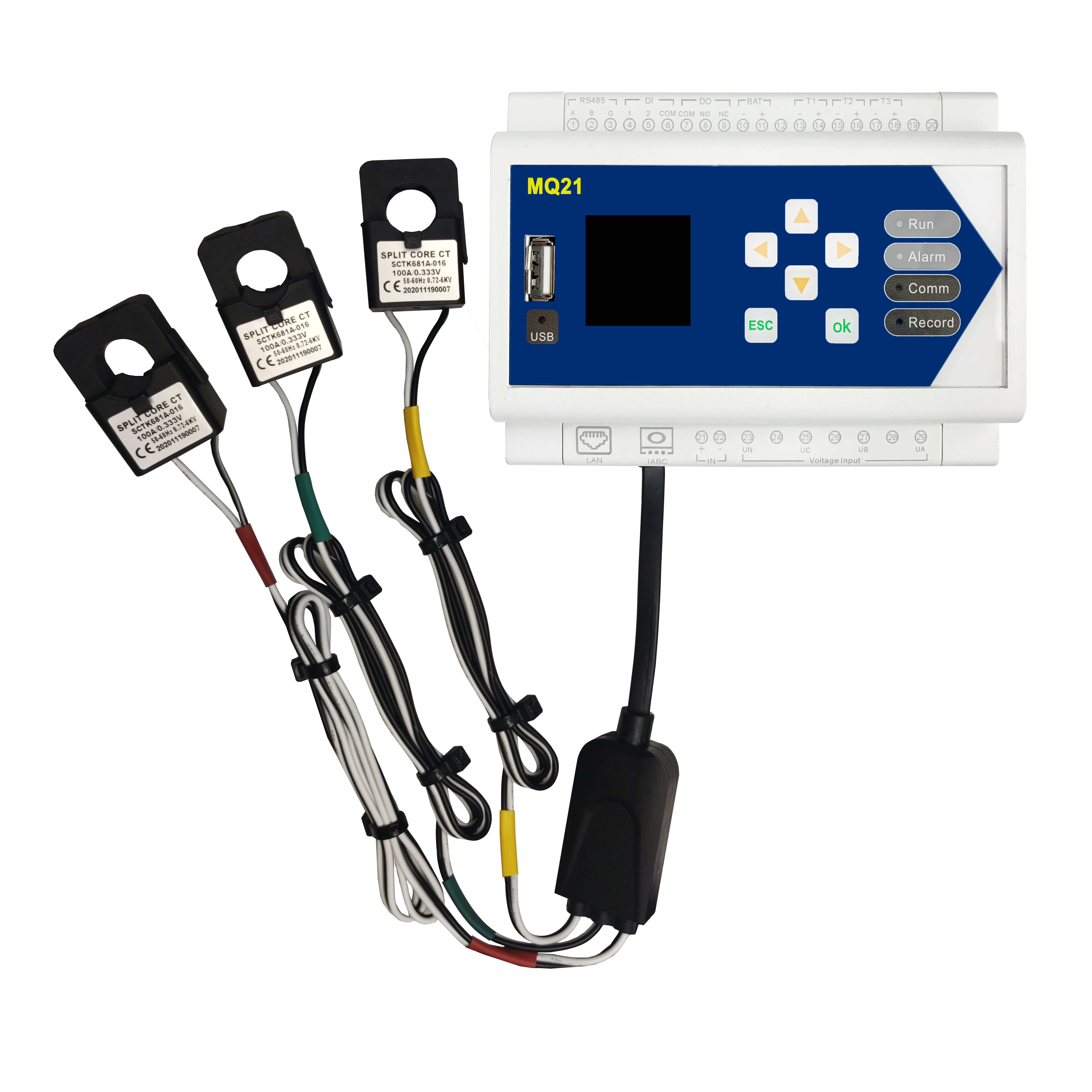 MQ21 Digital Power Energy Meter Electrical Instrument DIN RAIL Rogowski Electrical Energy Loggers