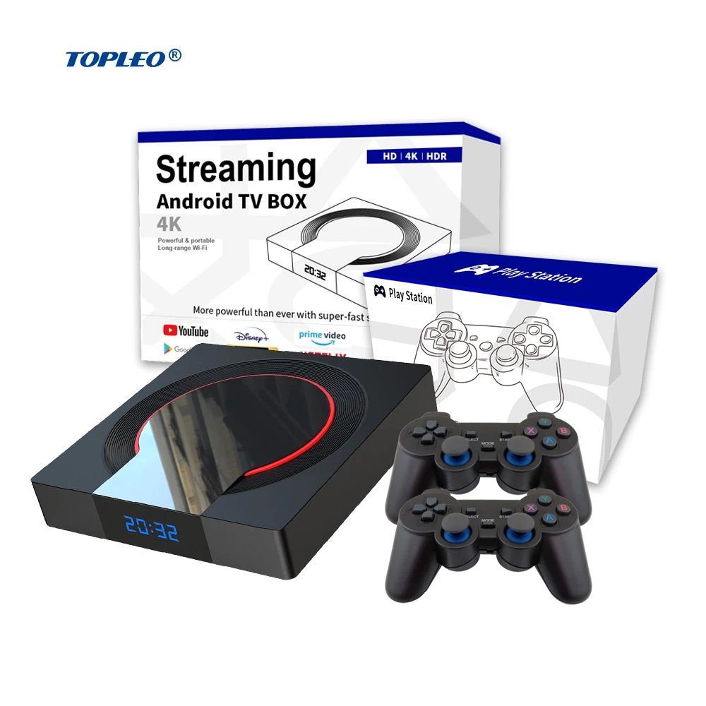Topleo android 12 smart tv box 4k видео fc портативная Ретро Классическая игровая консоль