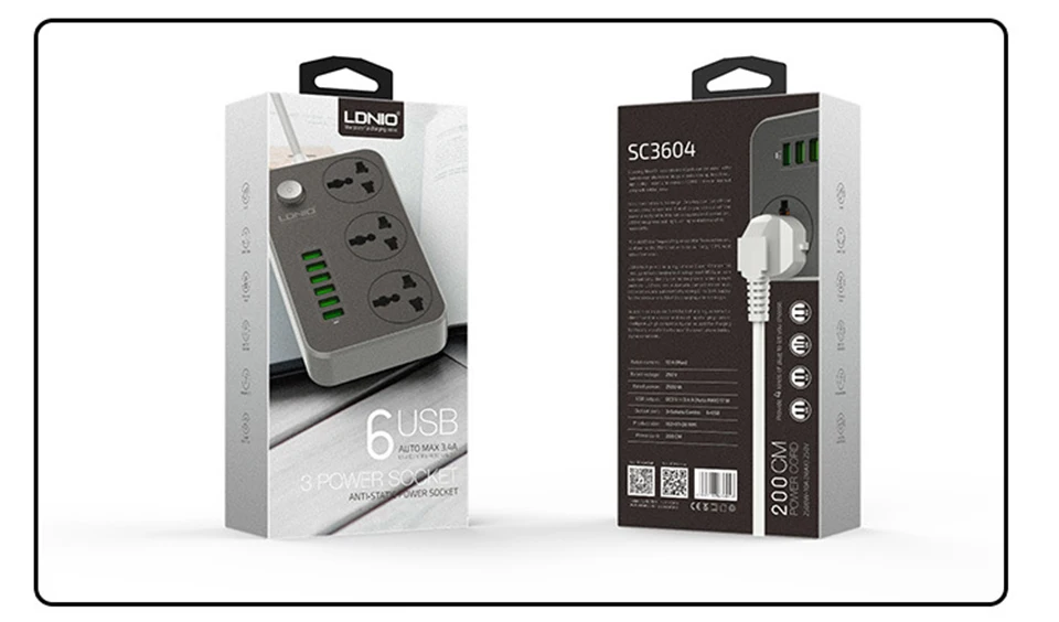 USB свинцовый шнур-Удлинитель сетевой фильтр, 6 мульти штекер зарядного устройства доска полоски на выходе