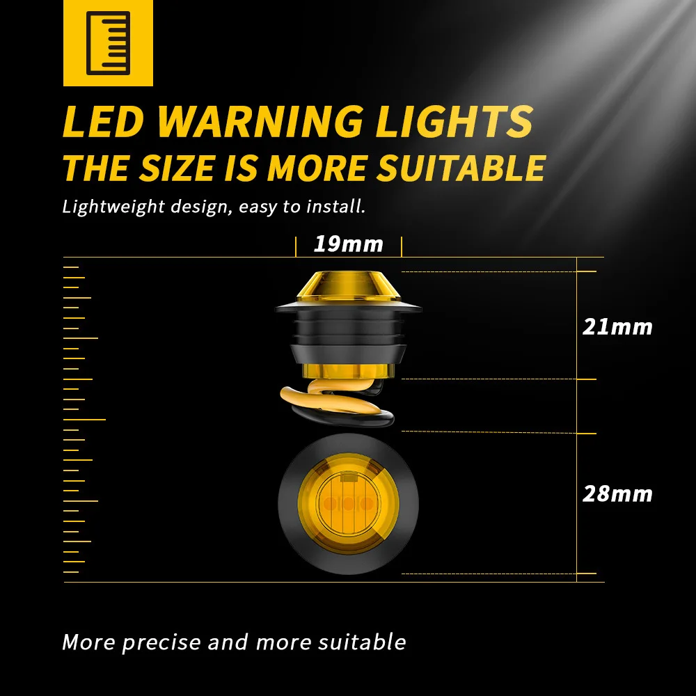 YOSOVLAMP 3/4 Inch Truck Edge Light Small Round Light 12v24v Car Eagle Eye signal LED Width Indicator Light