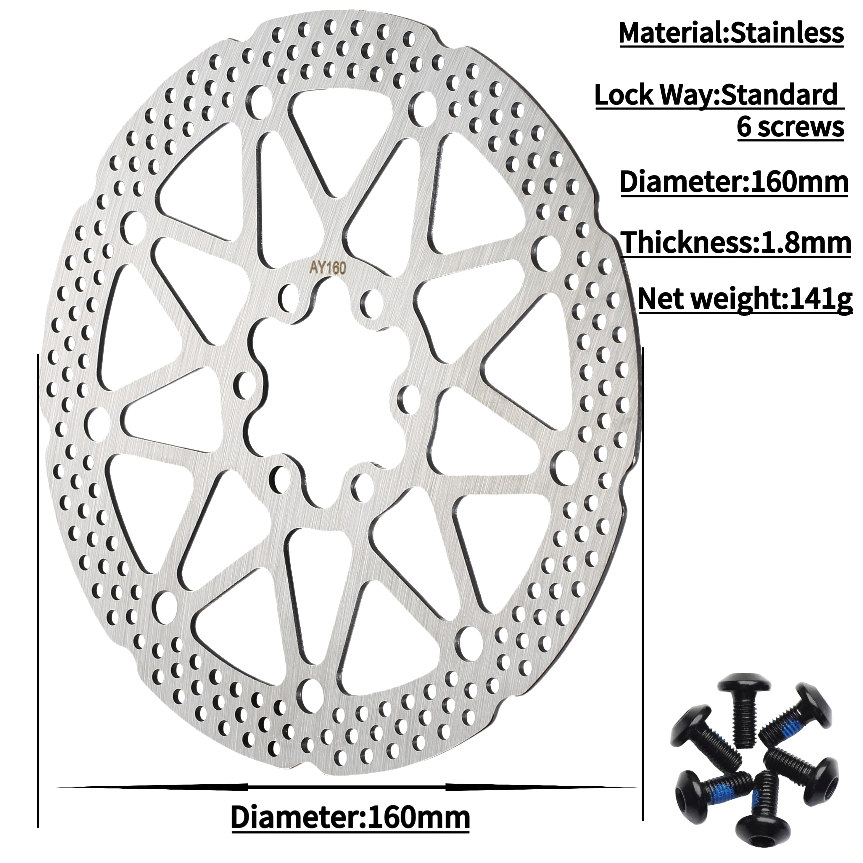 油圧ブレーキ140mm 160mmディスクブレーキロータースチール自転車