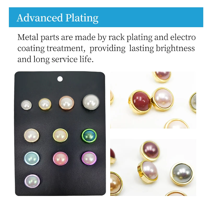 Crystal Rivets Mounted With Artificial Pearl Cabochon Bling Glass Bead Bezel Set in Metal Lead Free Brass Rivet+Cap Stud Button