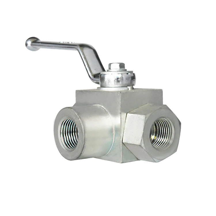 1/2 Stainless steel 3Way high pressure High Temperature female thread hydraulic ball valve