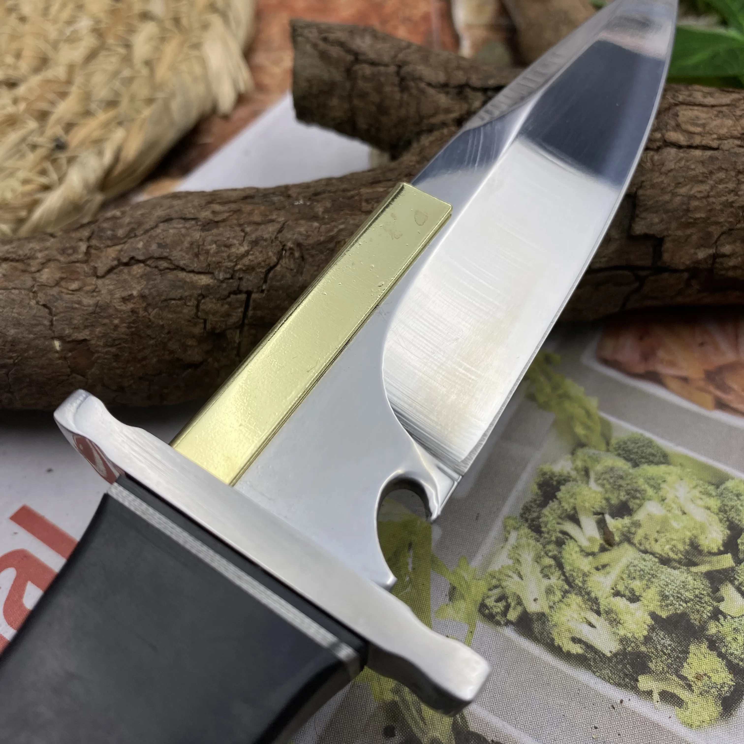 Feststehendes Outdoormesser Mit Edelstahlklinge Und Holzgriff_voghion.com