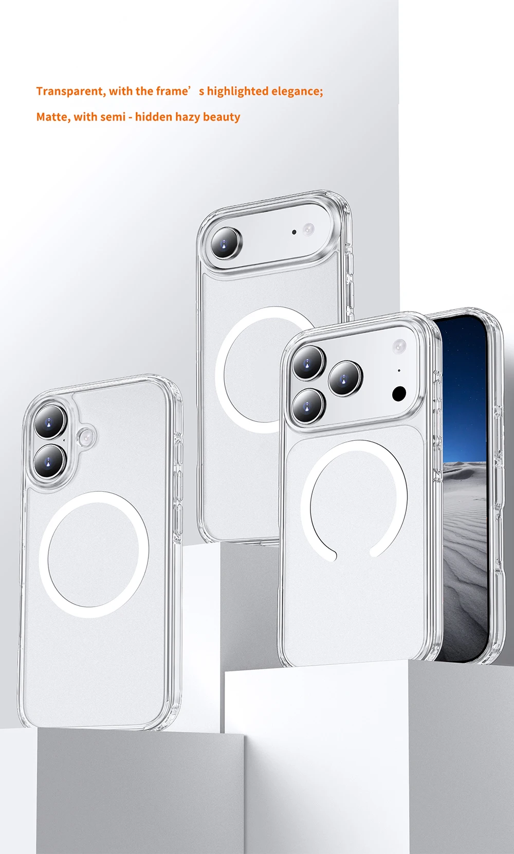 product laudtec luxury waterproof transparent magnetic mobile phone case for iphone 17 pro max 16 pro protective mobile cell cover-8