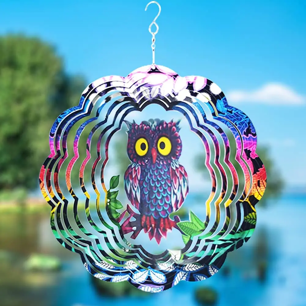 Large Wind Spinner Outdoor Metal 3d Wind Spinner Hanging Yard Garden ...