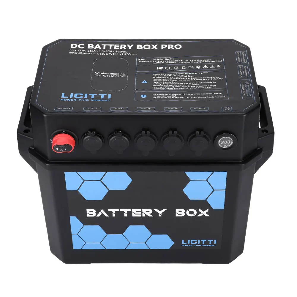 Licitti Rv Empty Solar 12V Plastic Lithium Storage Marine Abs Lifepo4 Diy Battery Box