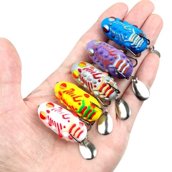 Thai Thunder Frog Lure, 4cm/4.8g, Spinner Blade Double Hook Soft Frog Bait, Artificial Lure for Snakehead – Soft Lure – view 3