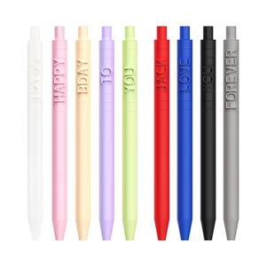 Customizable Plastic Neutral Gel Pen with Metal Ballpoint-Personalized DIY Promotional Logo & Custom Names