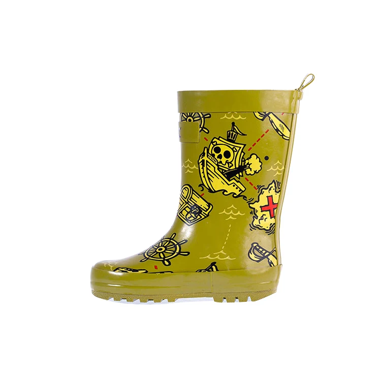 Wholesale Pirate-Printed Knee-High Rubber Rain Boots