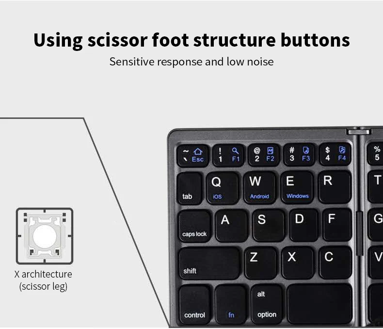 Muti Functional Triple Fold Rechargeable Bluetooth Wireless Keyboard With Touch Pad Used for Mobile Phone Computer Notebook