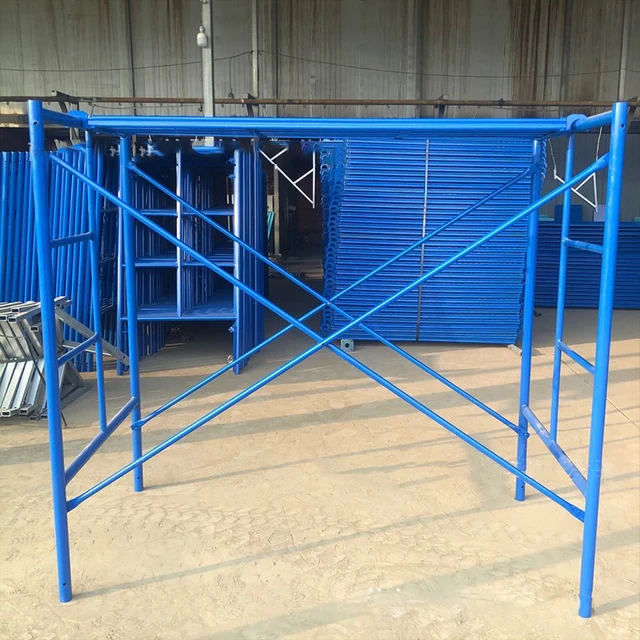 High Quality Steel Galvanized Metal Walk-Through Scaffold Mobile Construction Frame with Plank Scaffolding
