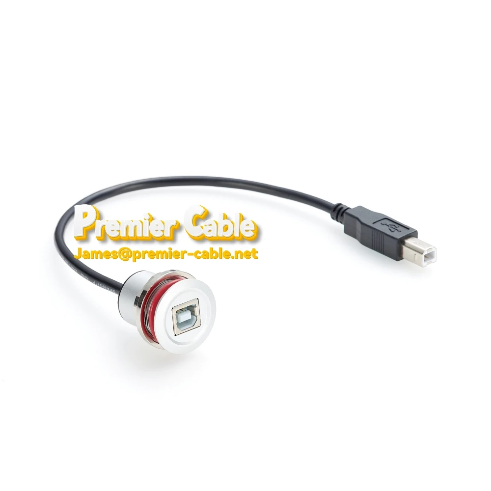 Panel Mount USB Cable - Type B Female Panel Mount to Type B Male Connector supplier