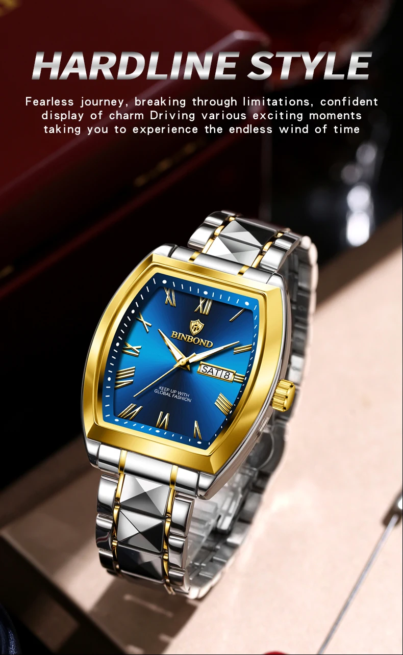 B355 Dual Calendar Luminous Quartz Watch for Men