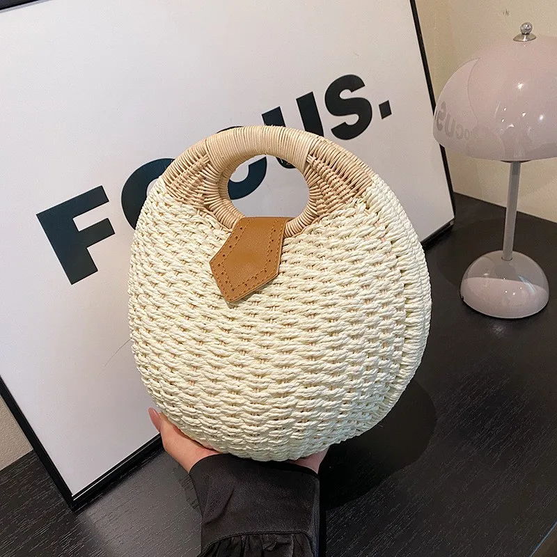 Sacs a Main Pour Femmes 2026 Nwe Factory Direct Paper Woven Beach Shoulder Bag Bulk Supply Women Vacation Handbag
