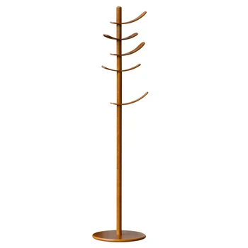 Factory Promotion Adjustable Round Centre Base Tree Shaped Coat Hanger Rack Solid Wood Coat Rack for Indoor