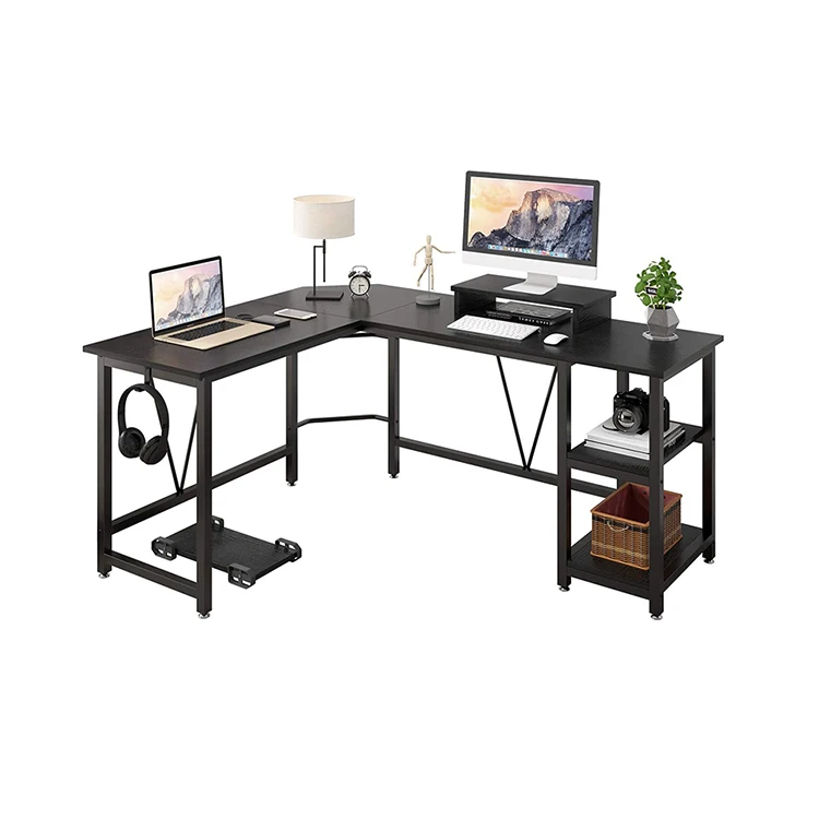 Офисная мебель Vekin, оптовая продажа, деревянный стол, органайзер, офисные принадлежности, современный L-образный Выдвижной Стол 2022