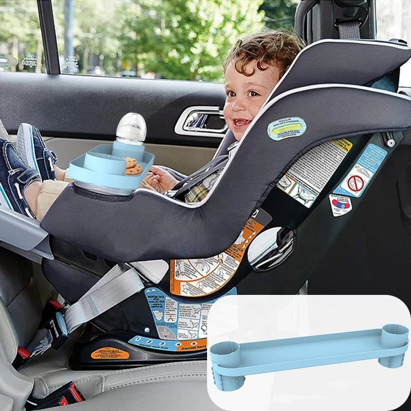 Travel Tray Round, USA Made Easily Convert Your Existing Cup Holder To A Tray And Cup Holder For Use In A Car Seat, Booster, Stroller, Golf Cart And Anywhere You