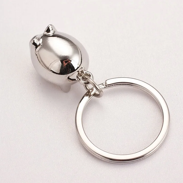 Cute Cartoon Little Piggy Mini Metal Keychain Animal-Shaped Pig Collection for Keyring Collection