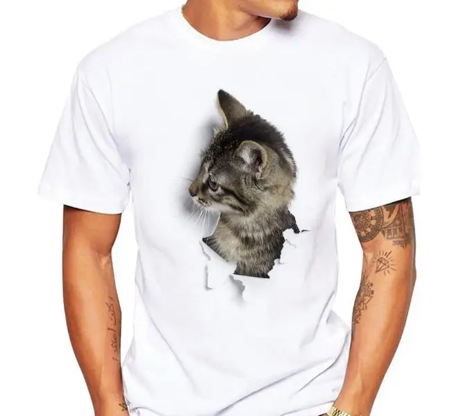 Men Custom 3D Design Clothes High Quality Male Tops Wholesale Fashion Cotton White T Shirt