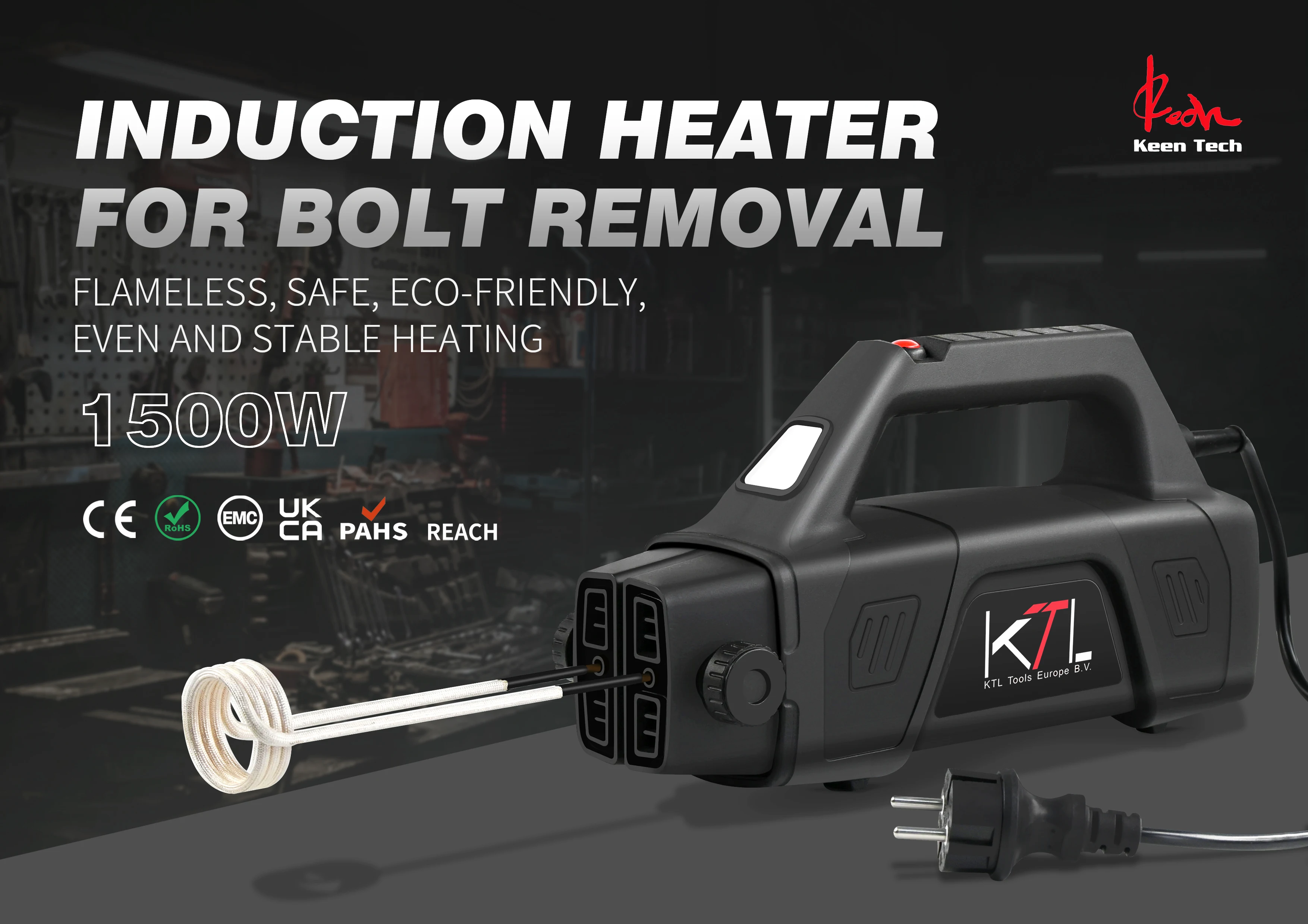 1500w Flameless Induction Heater / Induction Heating Machine Handheld