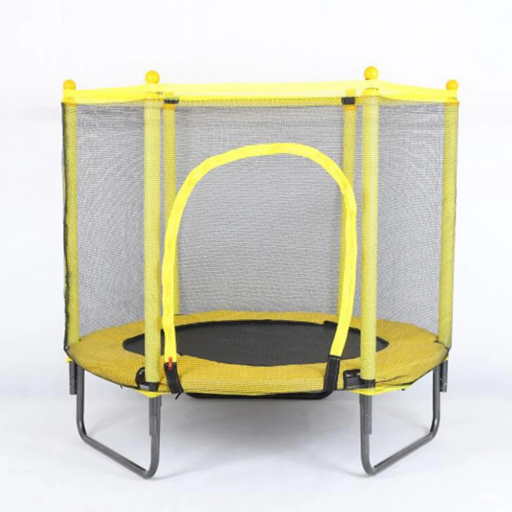 Cheap Mini Trampoline With Enclosures Trampoline Outdoor Children's Indoor Fitness Exercise Trampoline 1.5M Height for Boys