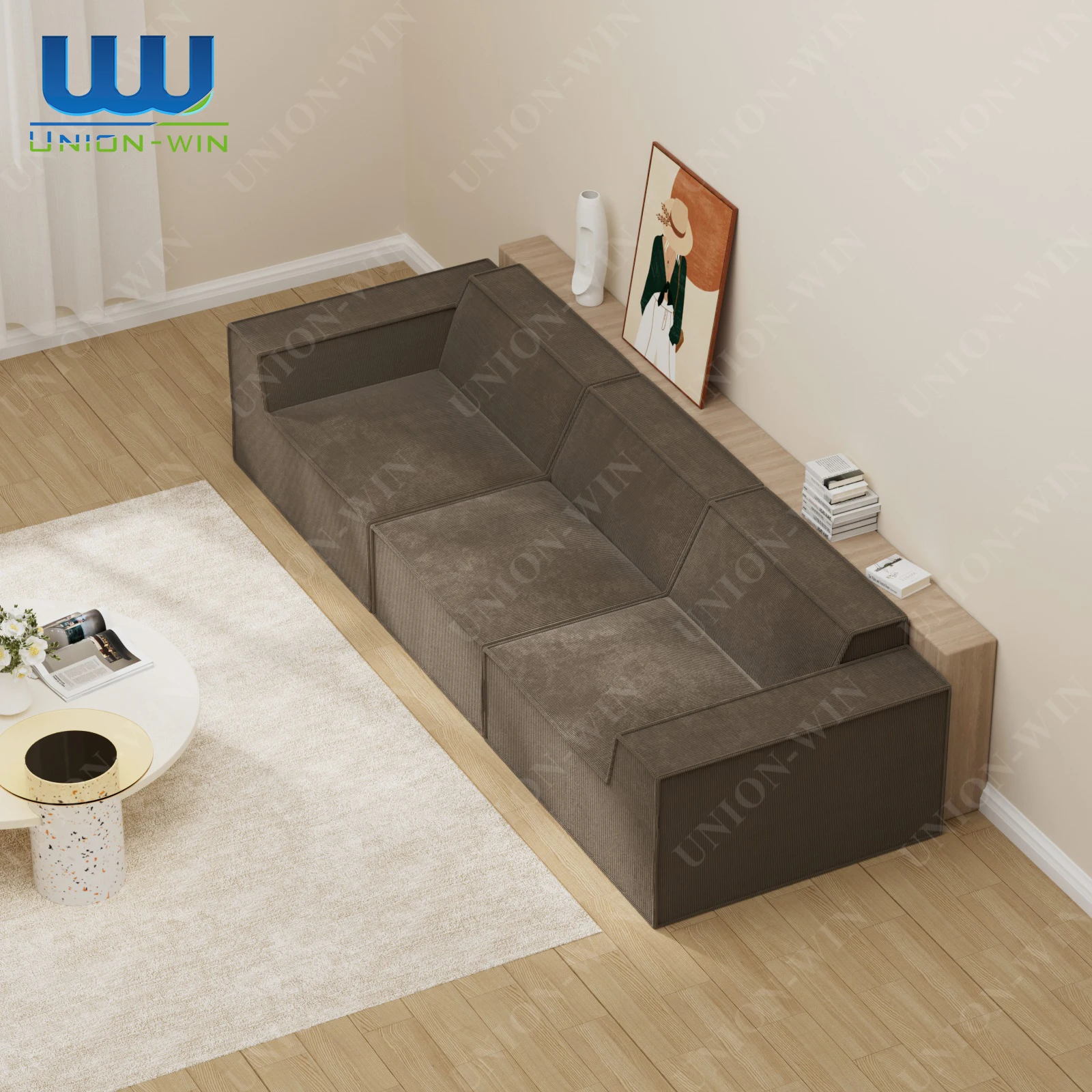 Union Win Tanzuo Pressure Fluffy Memory Foam Couch Living Room Chair Foam Compressed Sofa in Box Furniture Set Compressed Sofa