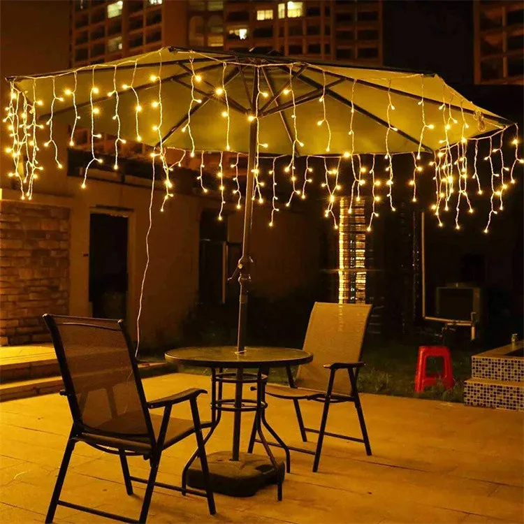 360 LED Icicle Christmas Led Dripping Warm White Icicle Light Fairy Safety Wedding Party Curtain Lights