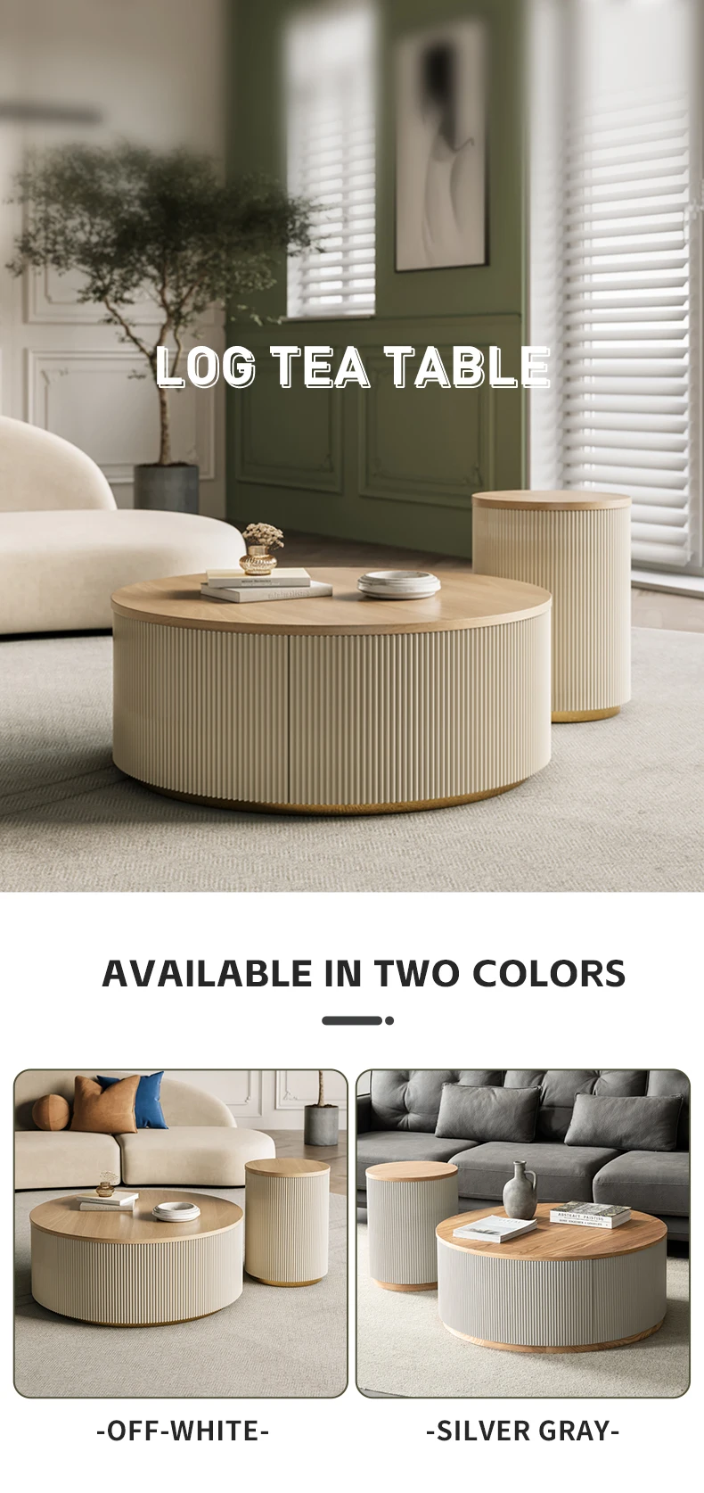 Minimalist Family Coffee Table Living Room Creative Cream Round Table