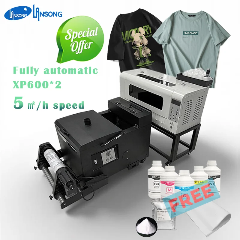 Yuksek suretli avtomatik A3 Dtf Printer XP600 Heat Transfer Procolored Toliq set T-Shirt Hat Any Textile Shaker Oven uchun