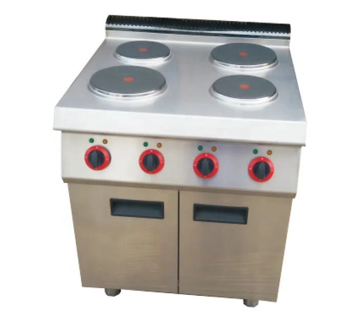 Restaurant Commercial Kitchen Equipment Stainless Steel Electric 4 Round Solid Hot Plate Cooker
