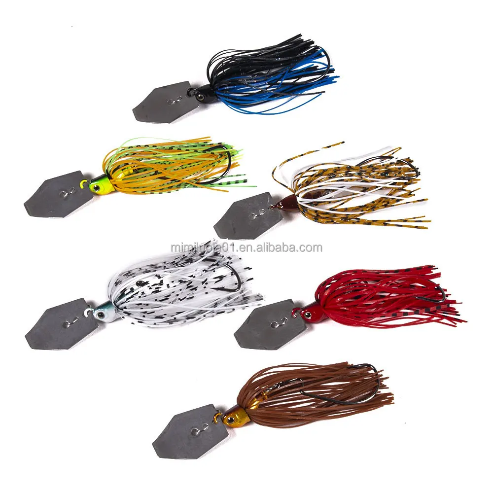 Wholesale 11g Spinner Bait Blades Fishing Lures With Silicone Skirt