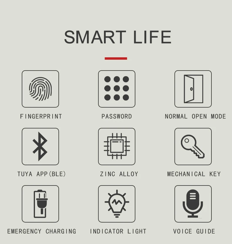 Qleung S604L Smart Fingerprint Door Lock With Wifi Tuya App Control Keyless Password For Bedroom Tuya Home 3