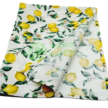Wholesale fashion 100% cotton high quality custom printed towel custom kitchen linen lemon tea towel