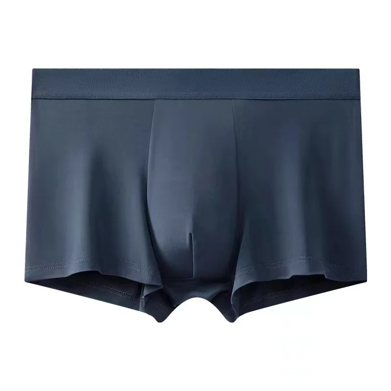 Underwear Boxers for Men Solid Color Beach Swimming Cool Silk Feeling Panties Summer Non-sensory Naked Feeling Seamless