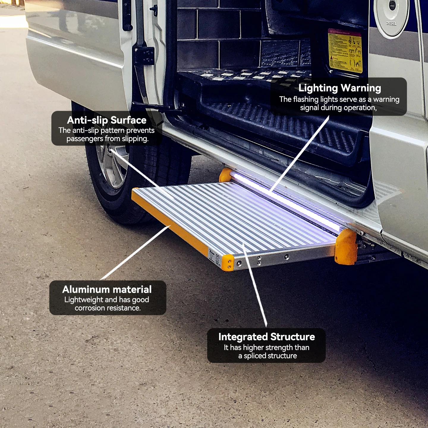 Sliding Step Electric Automatic Sliding Step for RV Camper Van - 250kg Capacity, 12V ...
