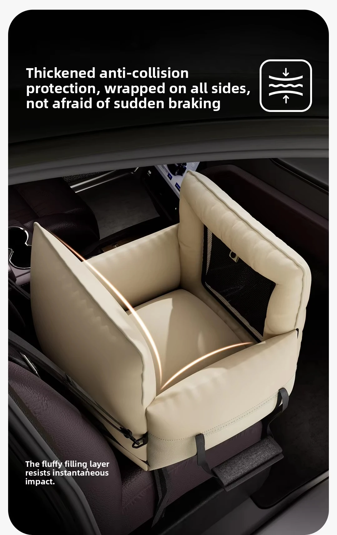 product washable removable pet car booster seat soft travel kennel for small puppy kitten multifunctional car interior rest mat-3