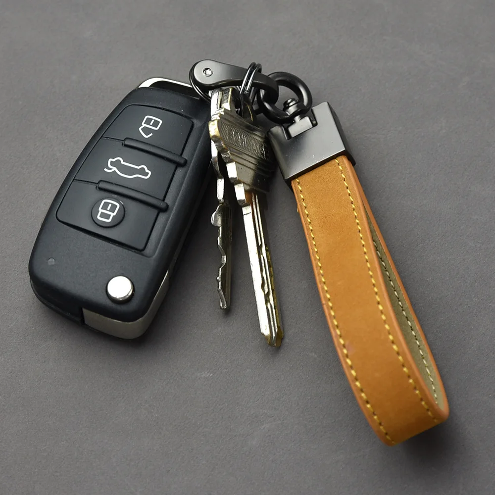 Car Key Holder Key Rings Keychain Hand Leather Horseshoe Buckle