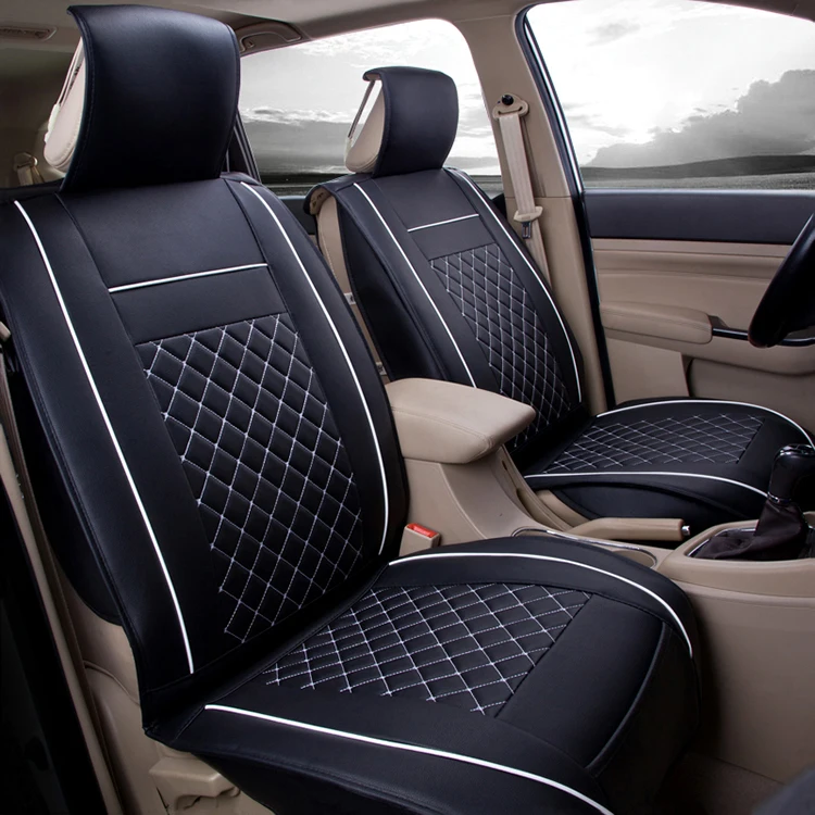 New 2022 Designer 9D Well Fit Custom Wholesale Black and White Car Seat Covers Full Set Luxury for Hyundai Elantra