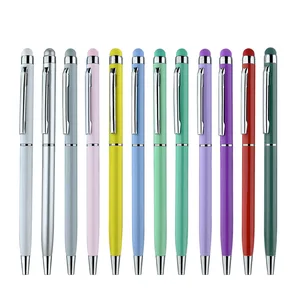 Custom Logo Macaron Morandi Sports Ballpoint Pen 1.0mm Writing Width Handwritten Capacitor Processing Color Metal Body Plastic
