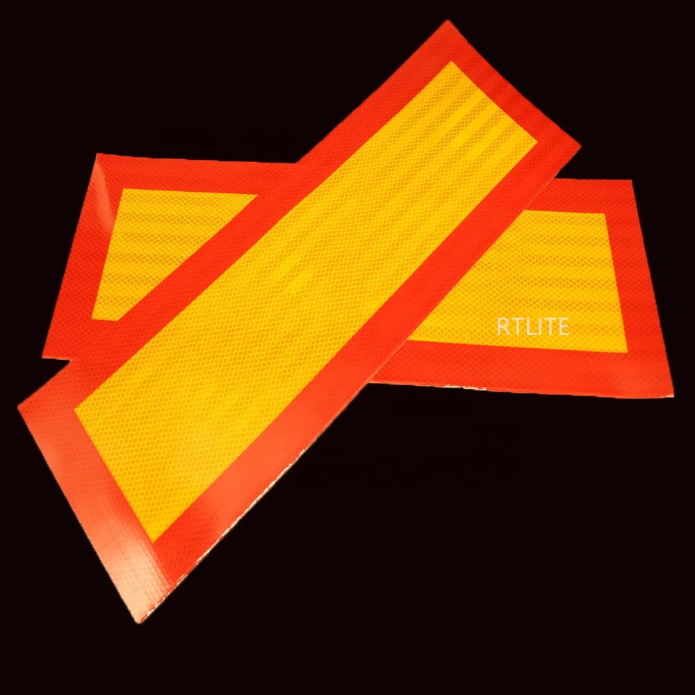 200mm X 1700mm Yellow Red Chevron Reflective Sticker Adhesive Vehicle Truck Bumper Sticker