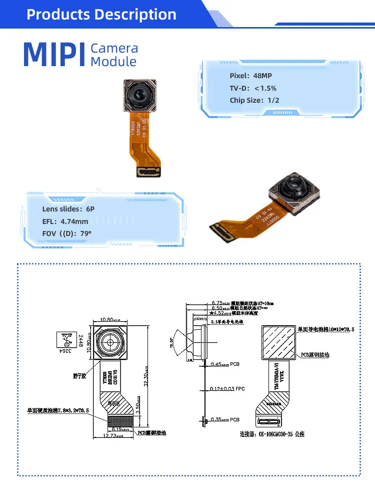Most Cost Effective 48mp High Definition S5kgm1-st Sensor Mipi Camera ...