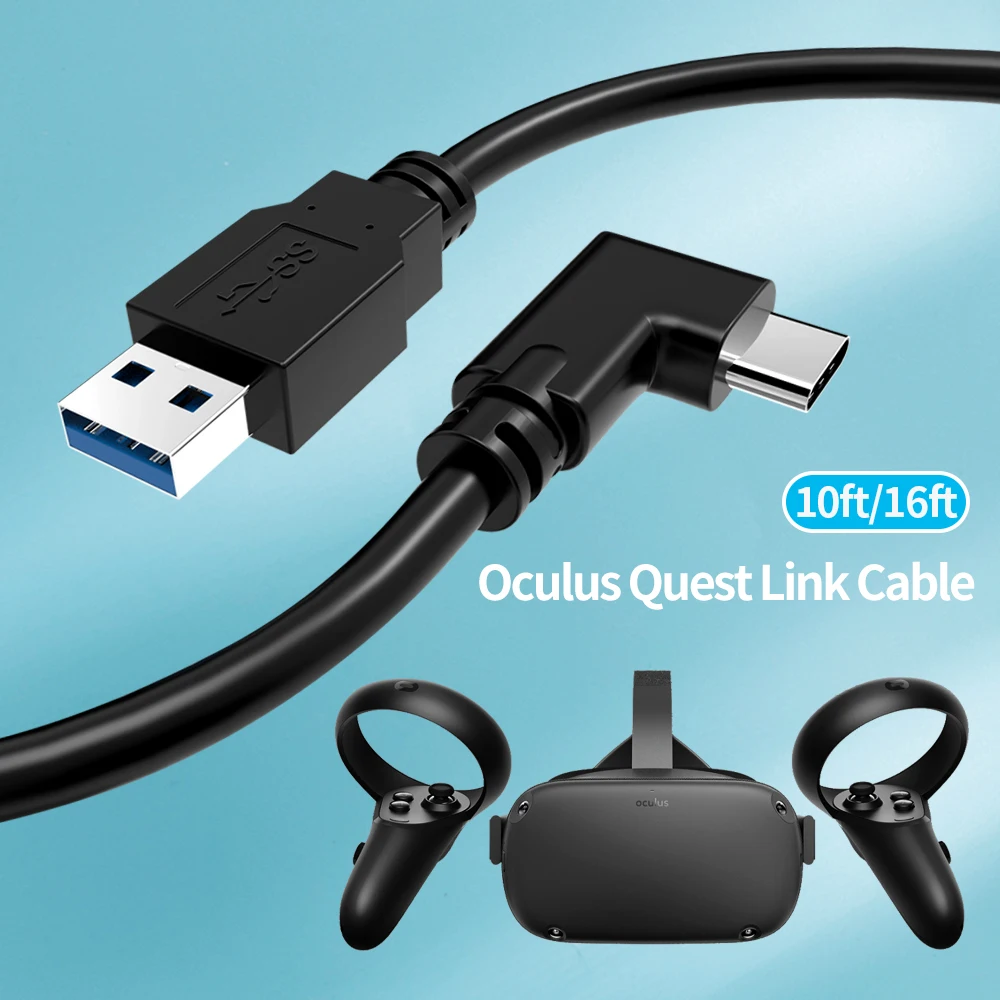 product laudtec cable with charging for quest with separate charging port for uninterrupted power type a to c cable for vr accessories-2