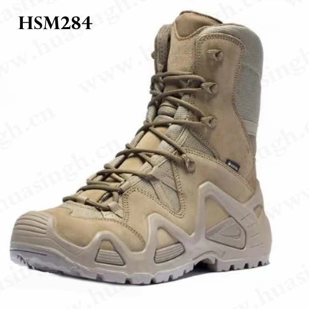 LXG,Mountain Land 4''/6''/8'' Available Hua Singh Desert Boots Amphibious Water-proof Sock Insert Leather Combat Boots HSM284