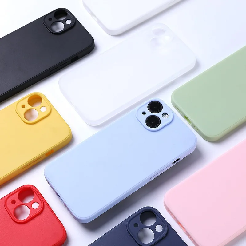 Wholesale Solid Color TPU Phone Case For iPhone Soft Slim Protective Cover OEM Available